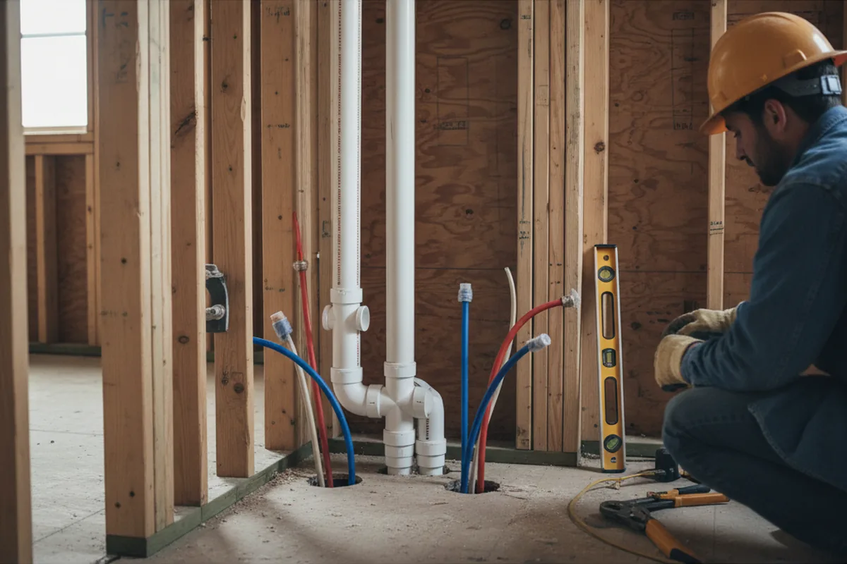 Drain and supply rough-in during Garbage Disposal Repair in Mahwah