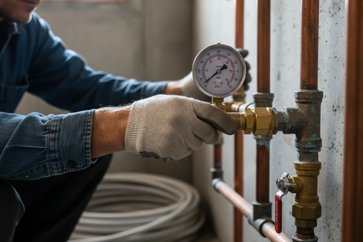 Pressure testing a repaired line during Water Line Repair in Mahwah